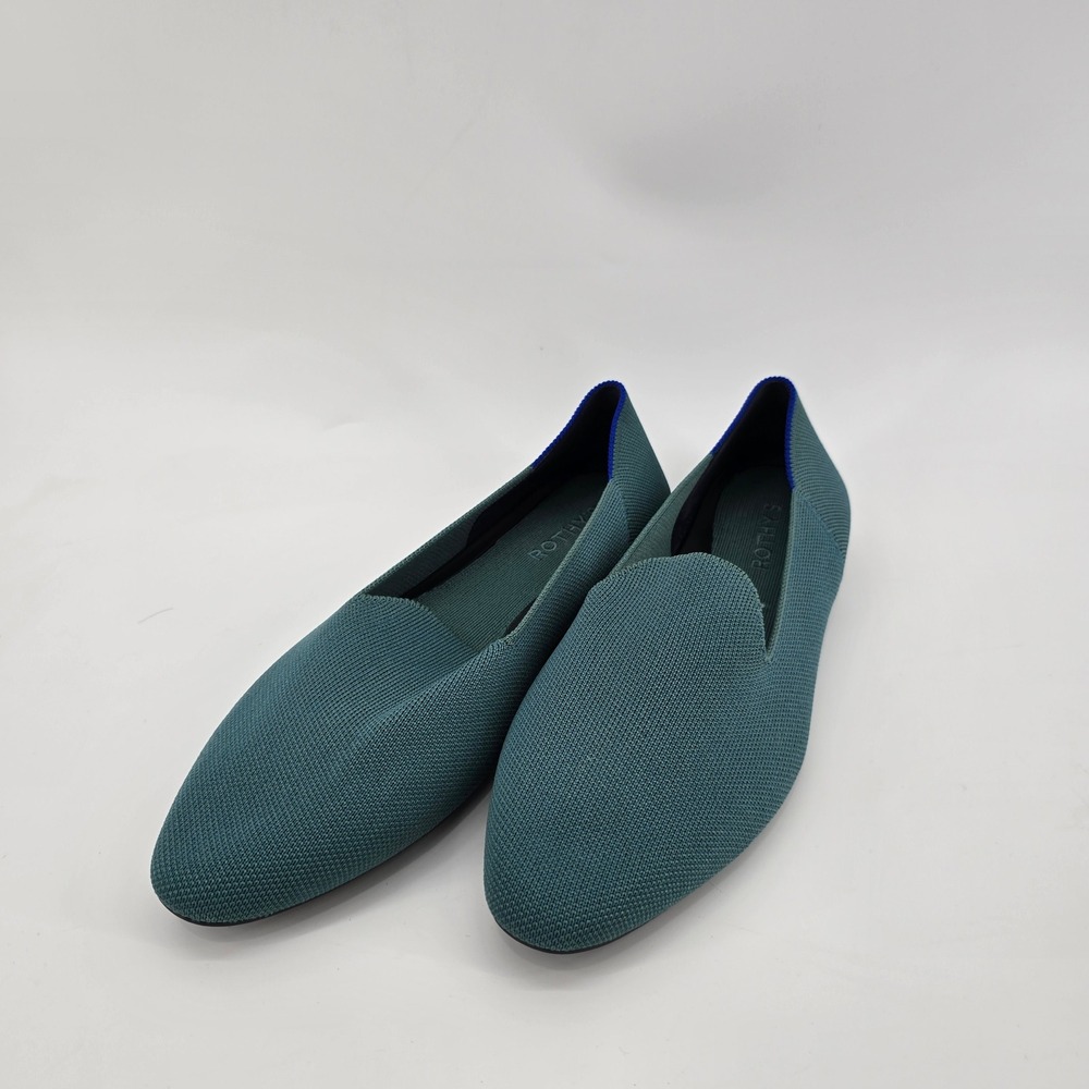Rothys The Loafer Womens Sustainable Pointed Toe Flats Spruce Green Size 10.5